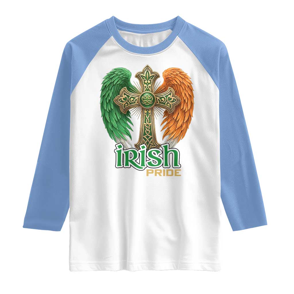Irish Pride Celtic Cross Raglan Shirt Christian Gift