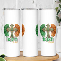 Irish Pride Celtic Cross Skinny Tumbler Christian Gift