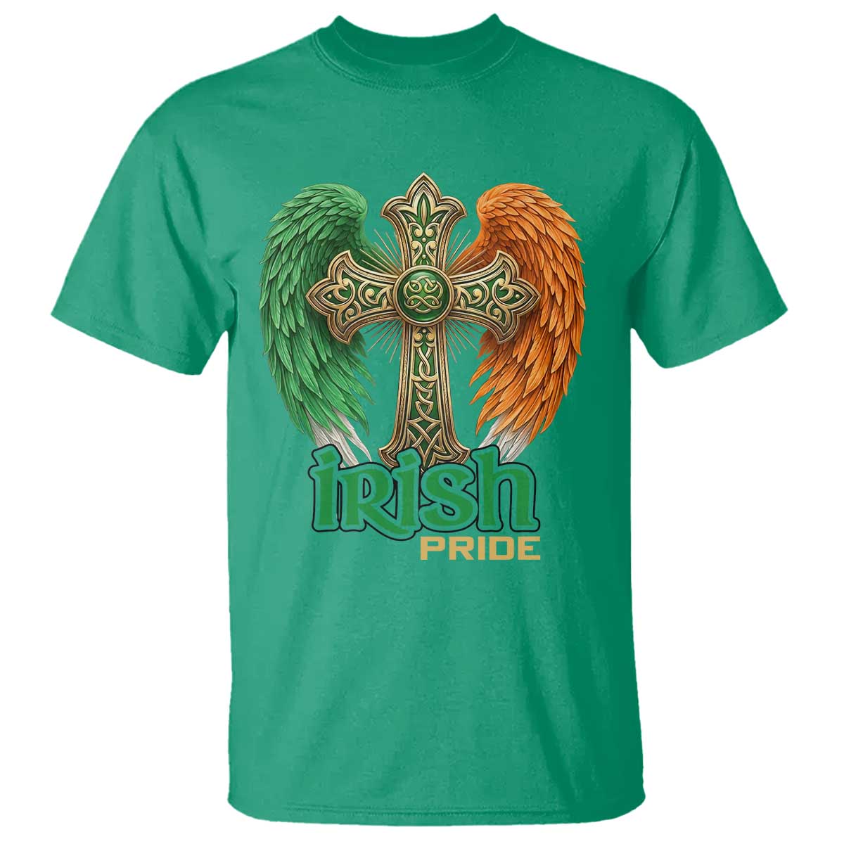 Irish Pride Celtic Cross T Shirt Christian Gift