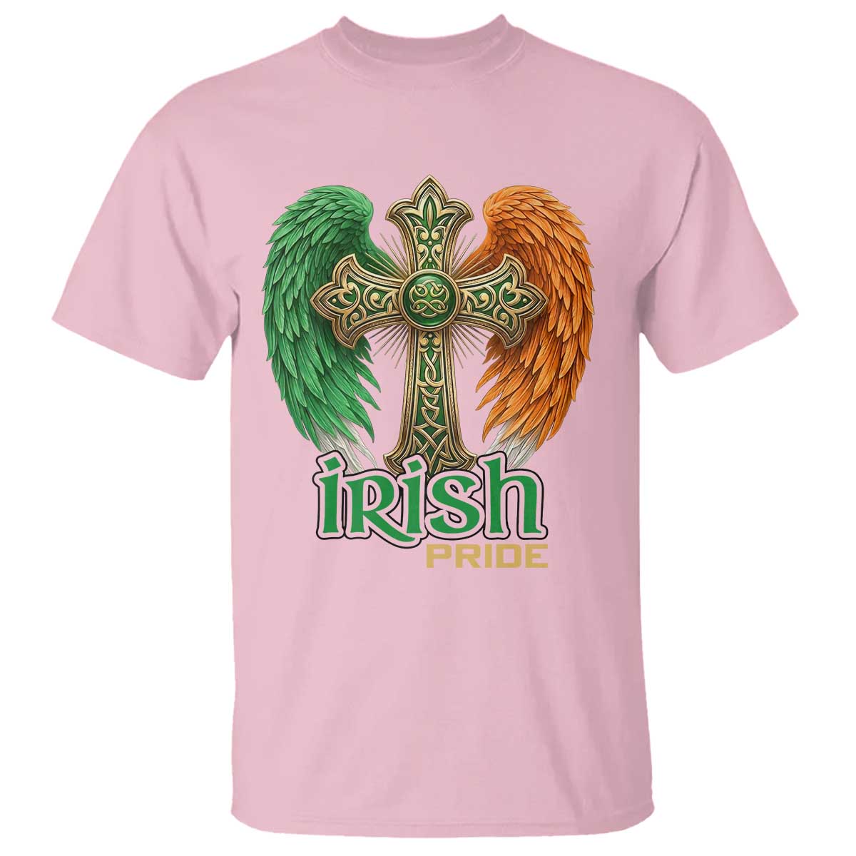 Irish Pride Celtic Cross T Shirt Christian Gift