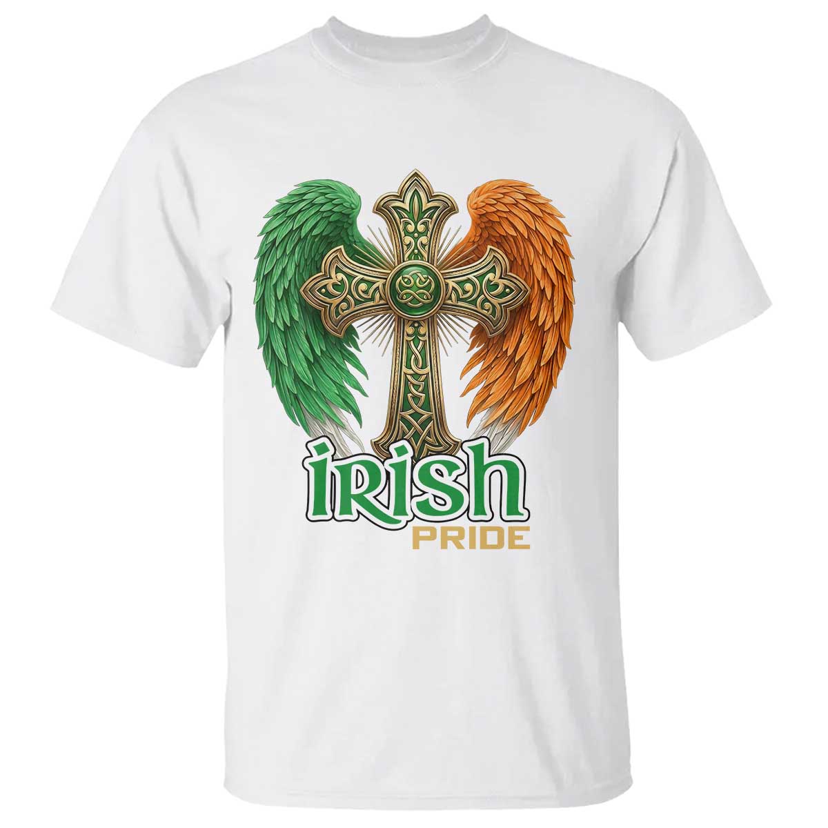 Irish Pride Celtic Cross T Shirt Christian Gift