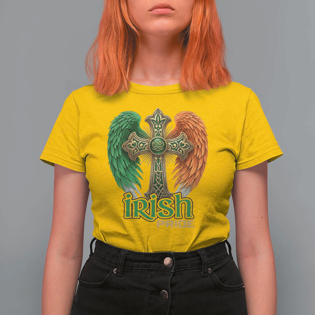 Irish Pride Celtic Cross T Shirt For Women Christian Gift