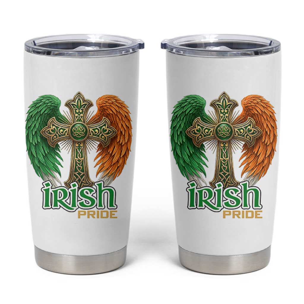 Irish Pride Celtic Cross Tumbler Cup Christian Gift