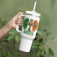 Irish Pride Celtic Cross Tumbler With Handle Christian Gift