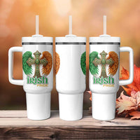 Irish Pride Celtic Cross Tumbler With Handle Christian Gift