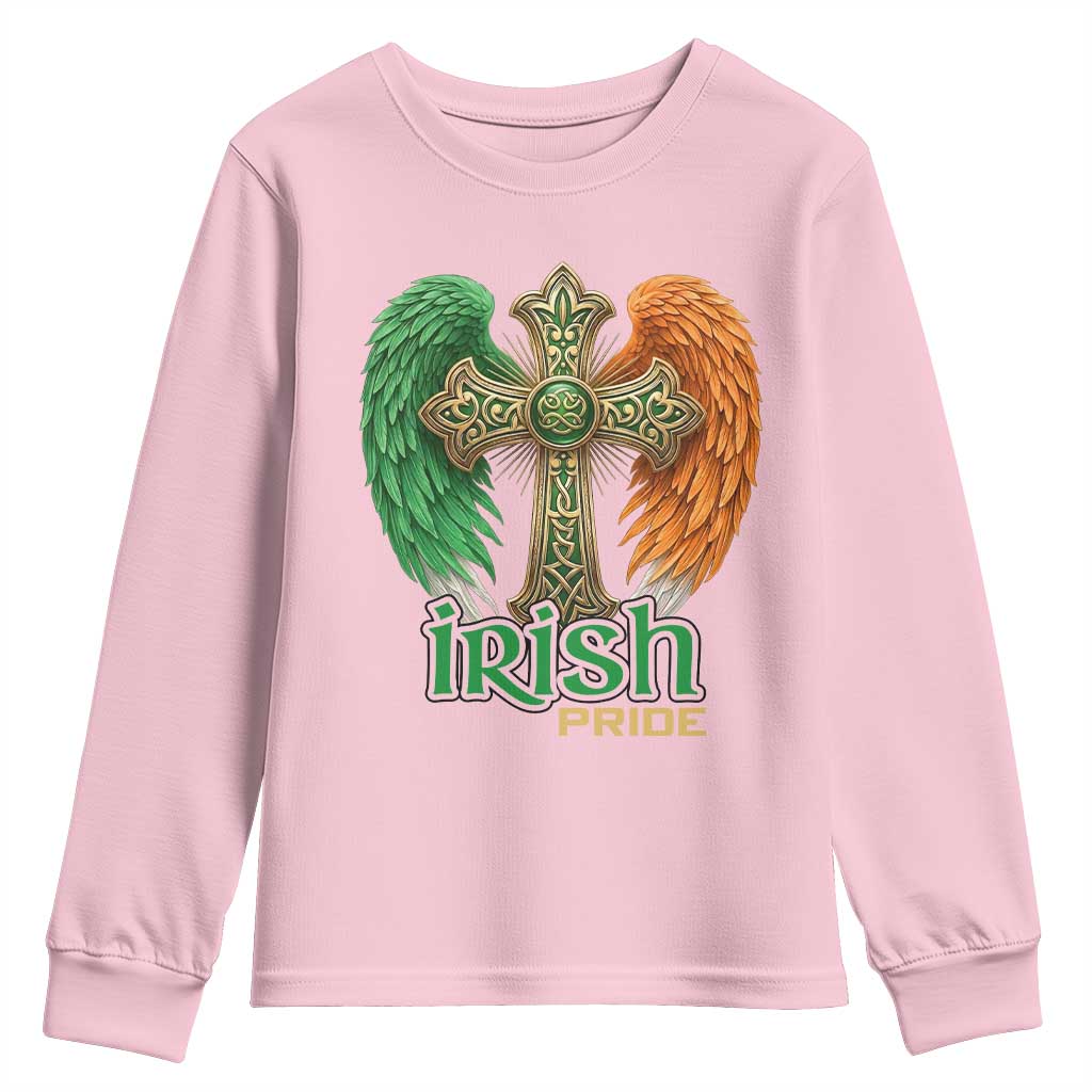 Irish Pride Celtic Cross Youth Sweatshirt Christian Gift