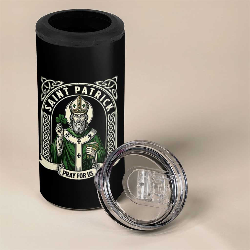 Saint Patrick Pray For Us 4 in 1 Can Cooler Tumbler St Patricks Day Religious Gift