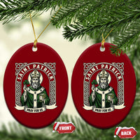 Saint Patrick Pray For Us Ceramic Ornament St Patricks Day Religious Gift