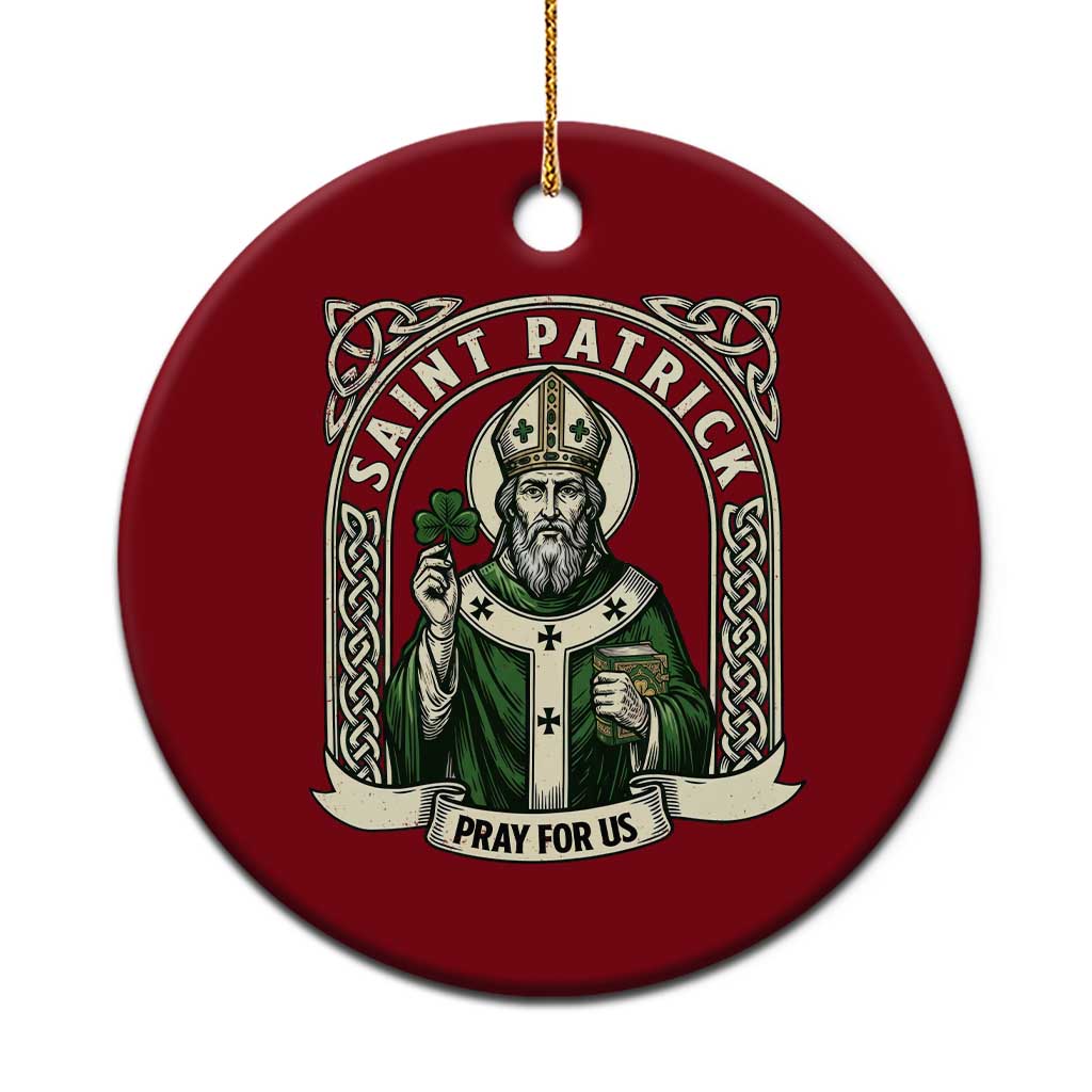 Saint Patrick Pray For Us Ceramic Ornament St Patricks Day Religious Gift