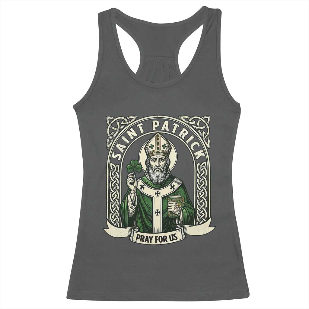Saint Patrick Pray For Us Racerback Tank Top St Patricks Day Religious Gift