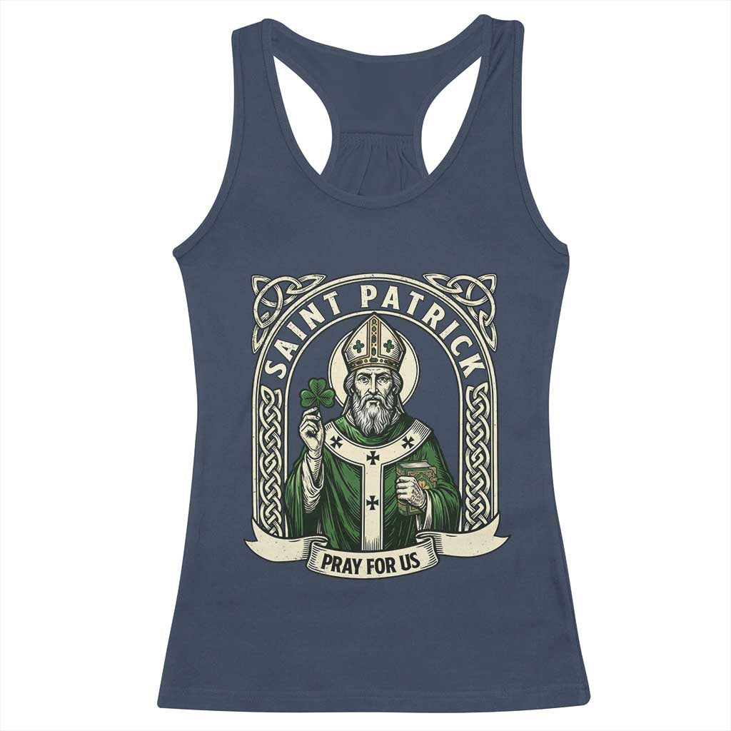 Saint Patrick Pray For Us Racerback Tank Top St Patricks Day Religious Gift