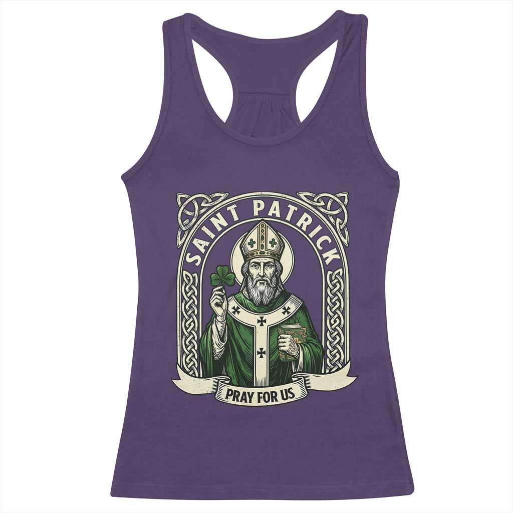Saint Patrick Pray For Us Racerback Tank Top St Patricks Day Religious Gift