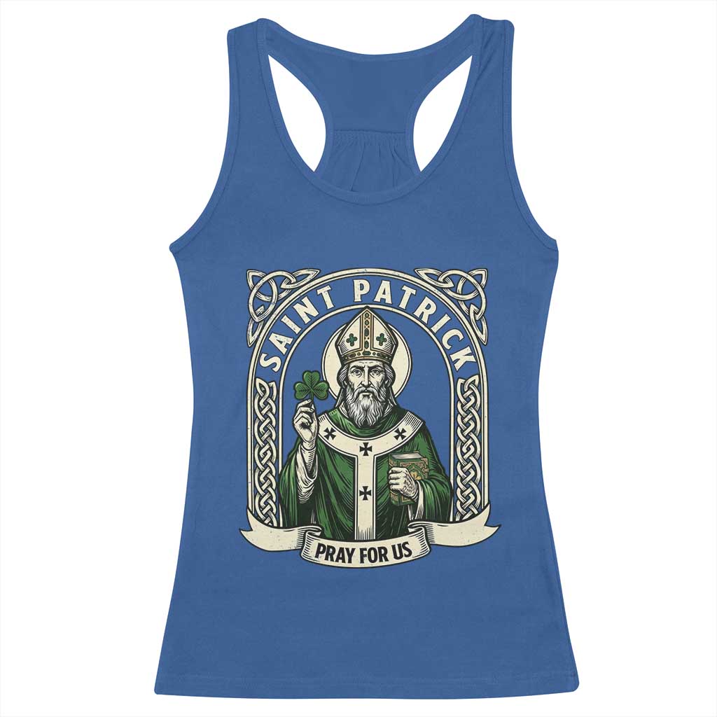 Saint Patrick Pray For Us Racerback Tank Top St Patricks Day Religious Gift