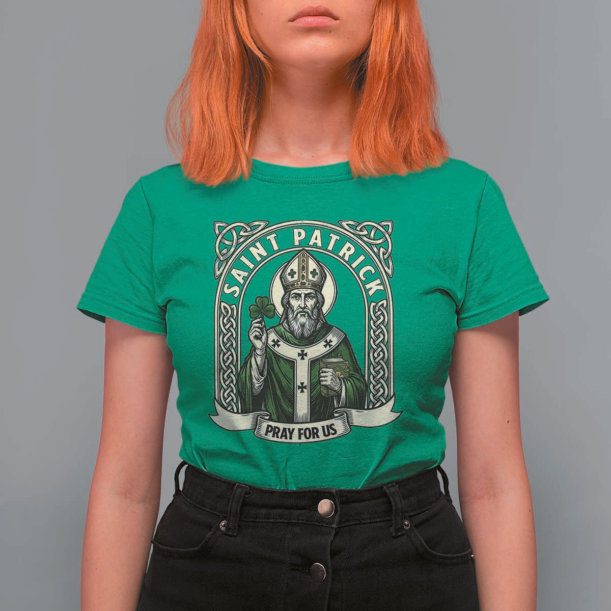 Saint Patrick Pray For Us T Shirt For Women St Patricks Day Religious Gift