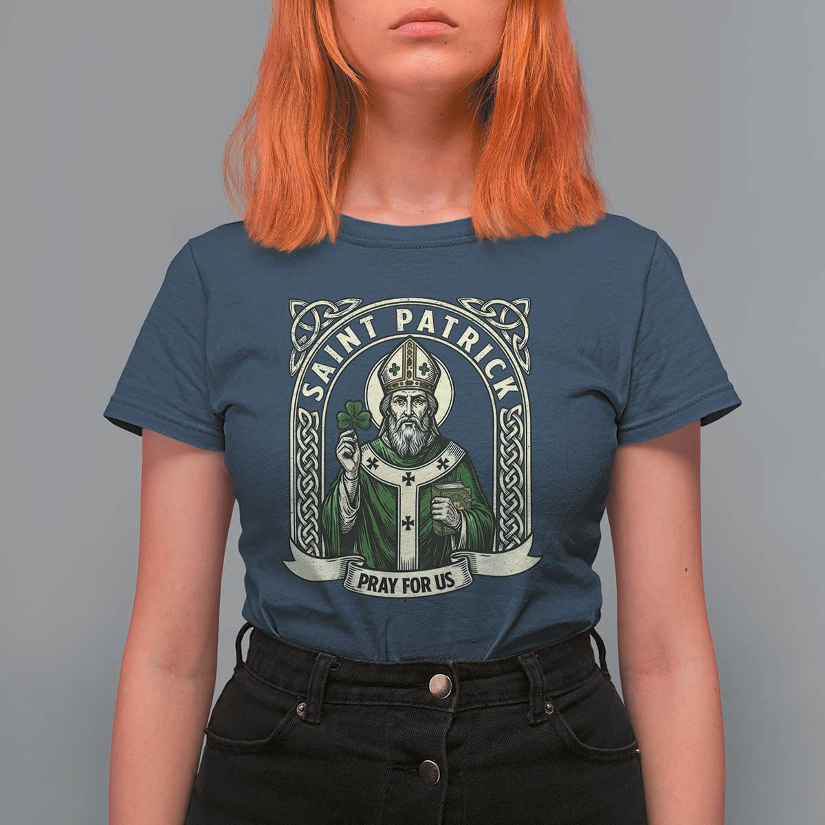 Saint Patrick Pray For Us T Shirt For Women St Patricks Day Religious Gift