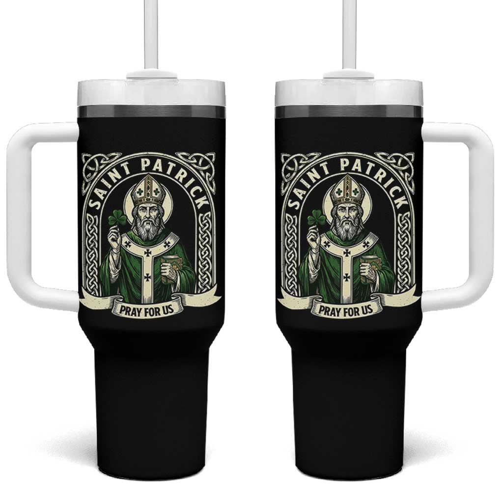 Saint Patrick Pray For Us Tumbler With Handle St Patricks Day Religious Gift