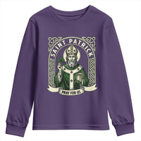 Saint Patrick Pray For Us Youth Sweatshirt St Patricks Day Religious Gift