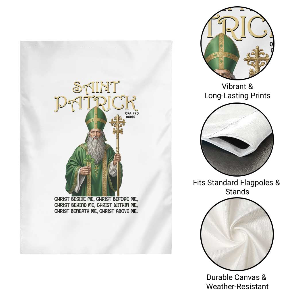 Saint Patrick Ora Pro Nobis Garden Flag Irish Christian Prayer