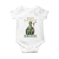Saint Patrick Ora Pro Nobis Baby Onesie Irish Christian Prayer
