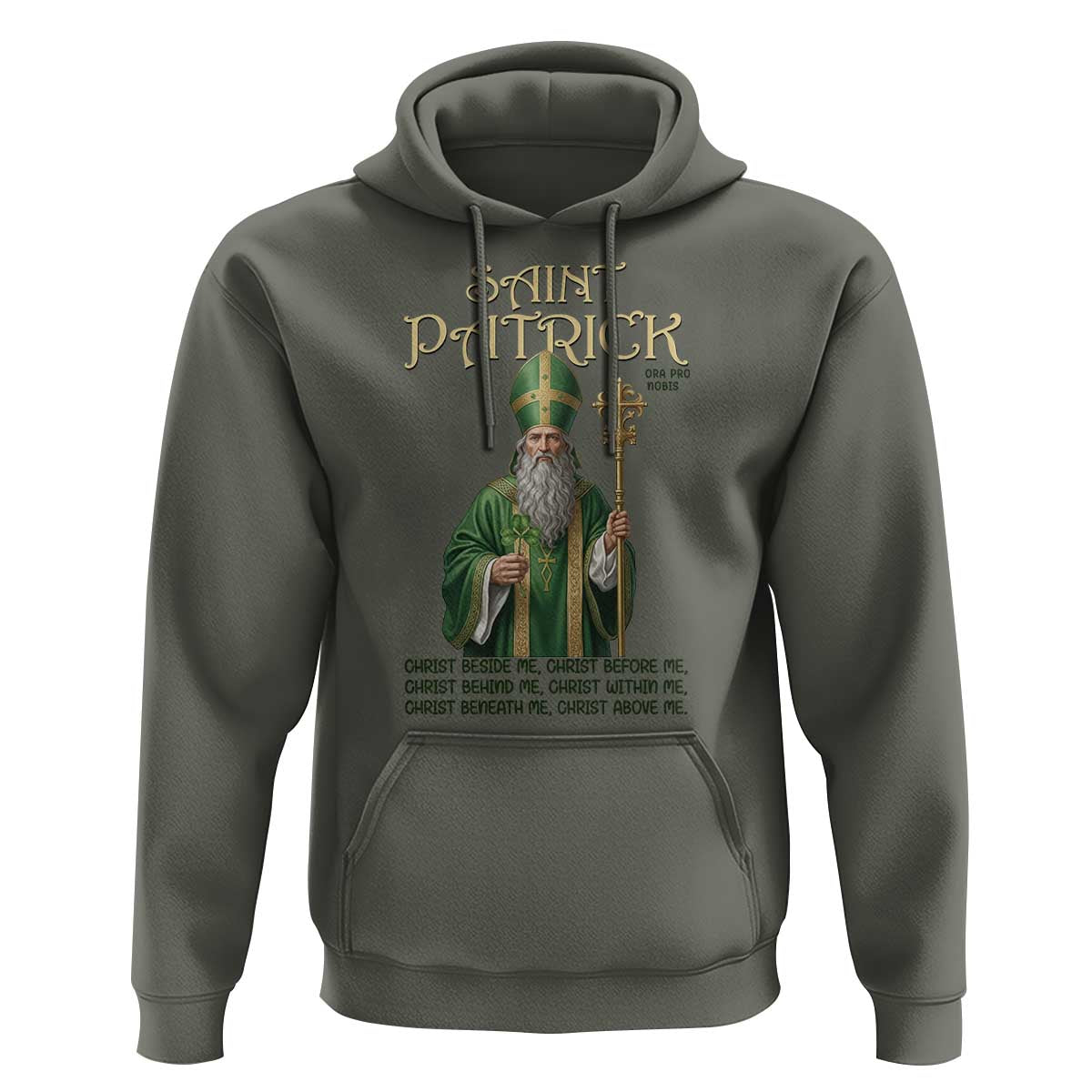 Saint Patrick Ora Pro Nobis Hoodie Irish Christian Prayer