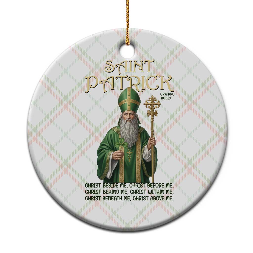 Saint Patrick Ora Pro Nobis Ceramic Ornament Irish Christian Prayer