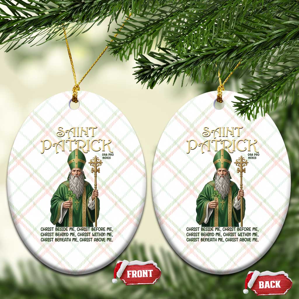 Saint Patrick Ora Pro Nobis Ceramic Ornament Irish Christian Prayer