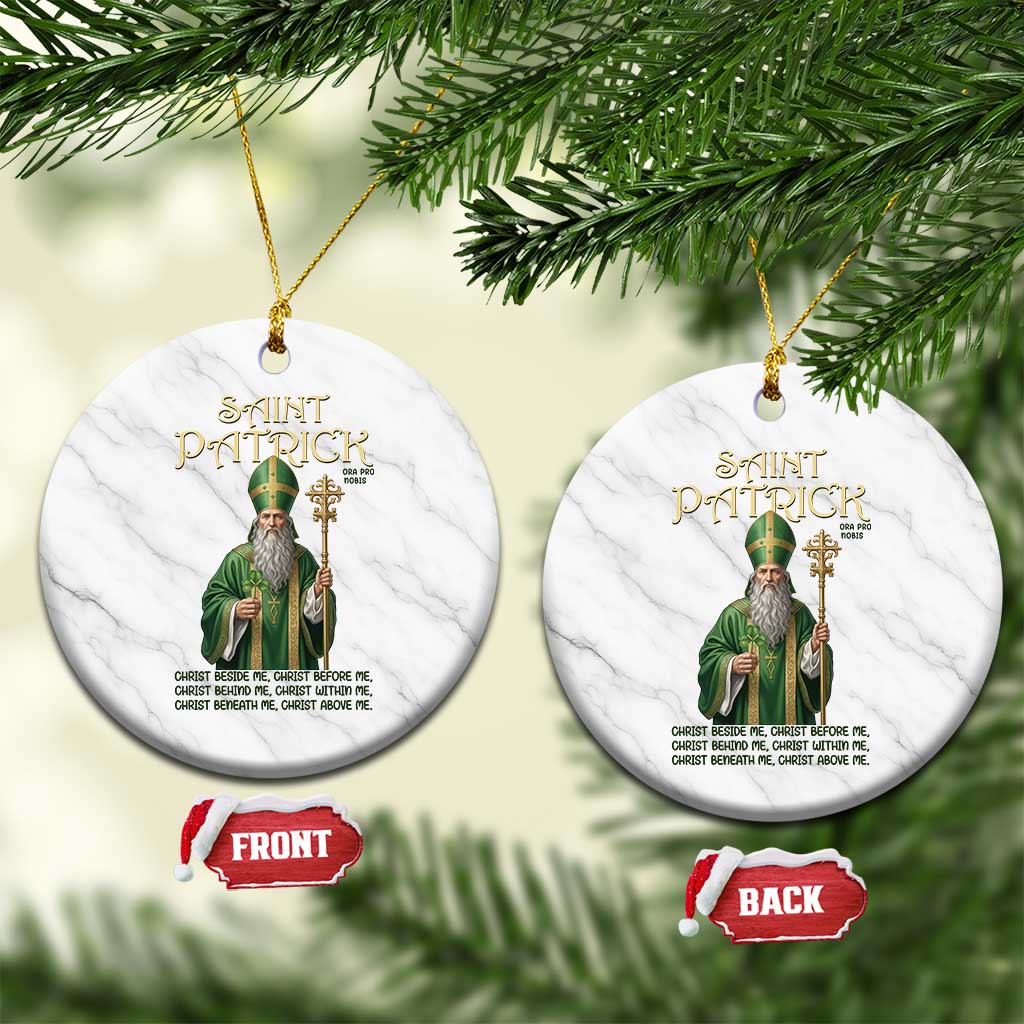Saint Patrick Ora Pro Nobis Ceramic Ornament Irish Christian Prayer