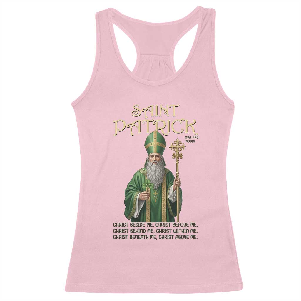 Saint Patrick Ora Pro Nobis Racerback Tank Top Irish Christian Prayer