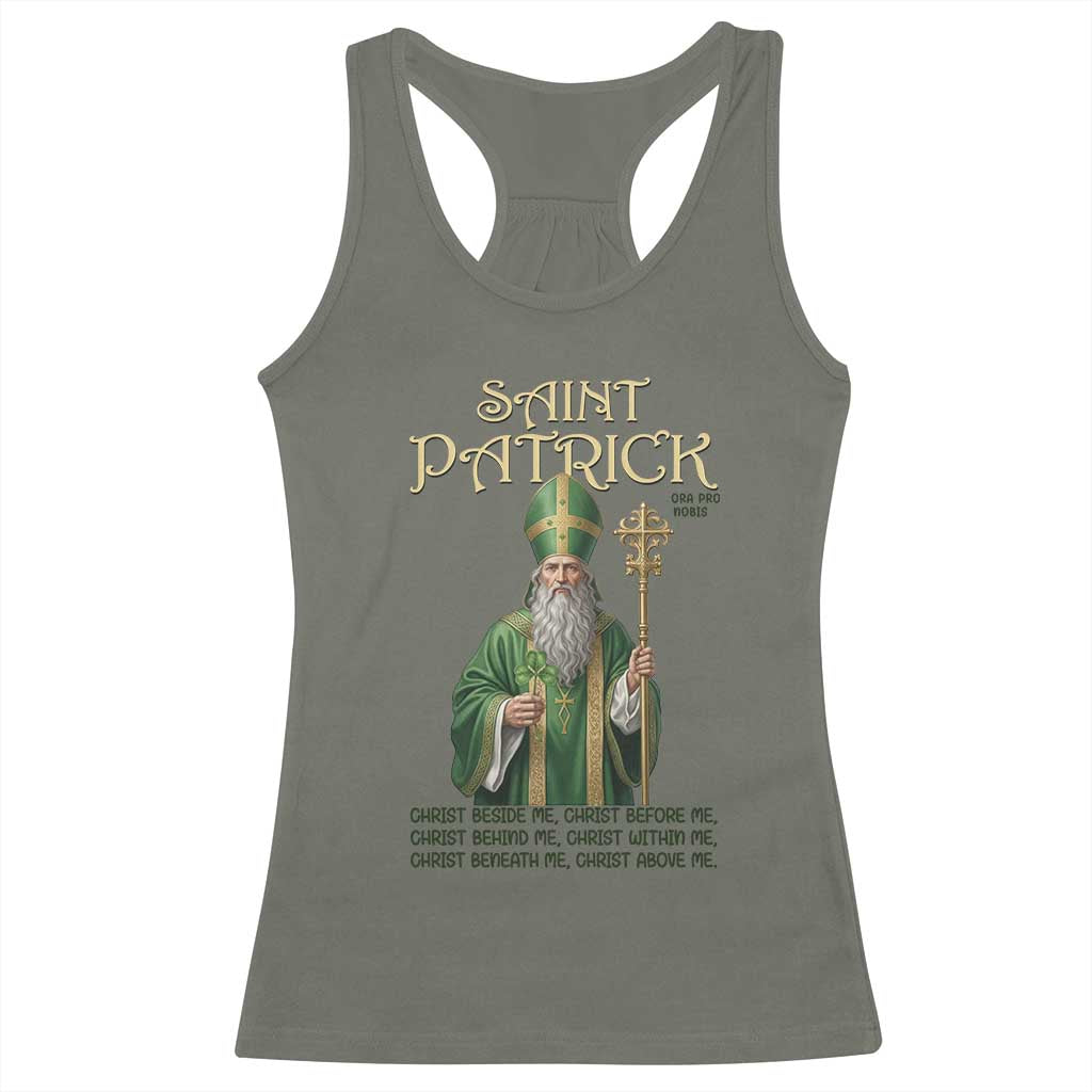 Saint Patrick Ora Pro Nobis Racerback Tank Top Irish Christian Prayer