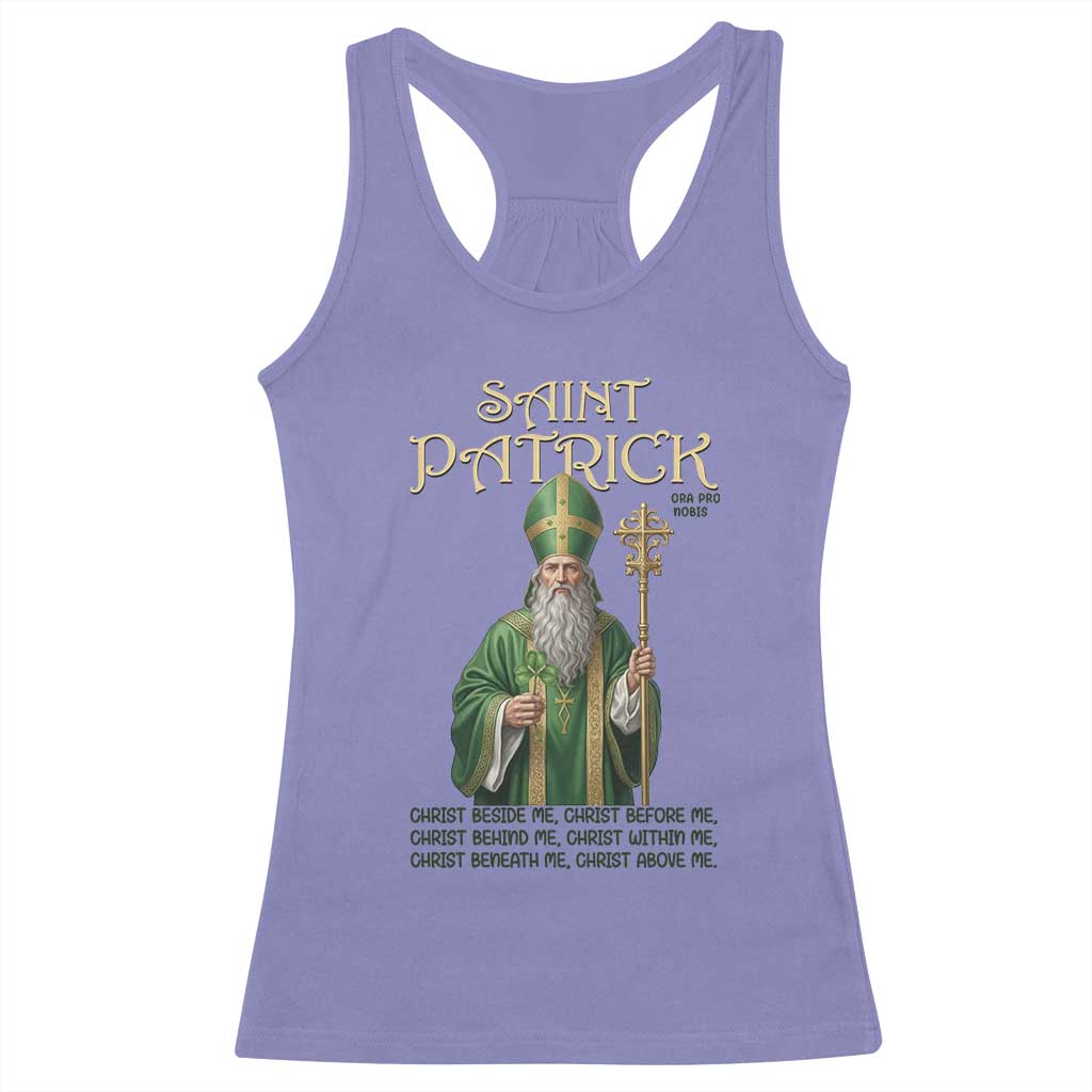 Saint Patrick Ora Pro Nobis Racerback Tank Top Irish Christian Prayer