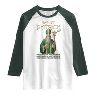 Saint Patrick Ora Pro Nobis Raglan Shirt Irish Christian Prayer