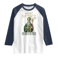 Saint Patrick Ora Pro Nobis Raglan Shirt Irish Christian Prayer