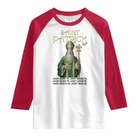Saint Patrick Ora Pro Nobis Raglan Shirt Irish Christian Prayer