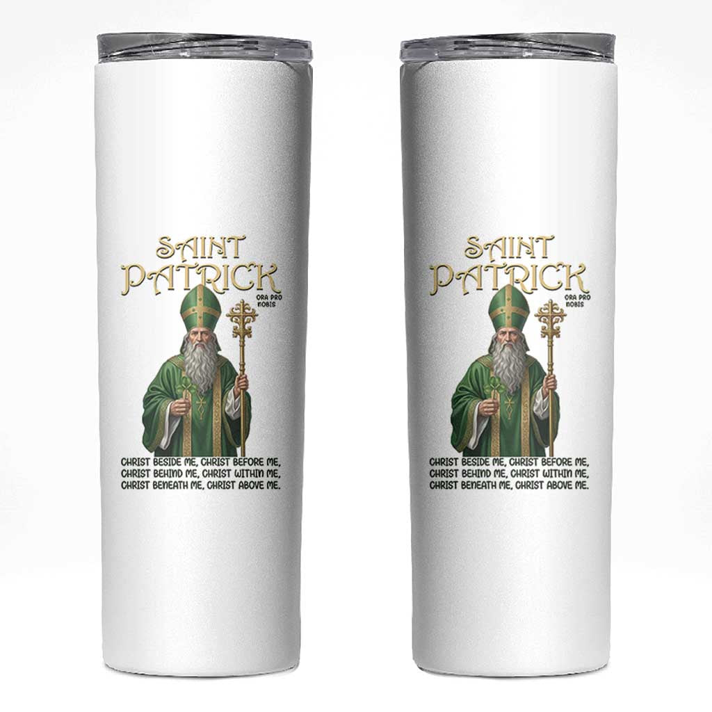 Saint Patrick Ora Pro Nobis Skinny Tumbler Irish Christian Prayer