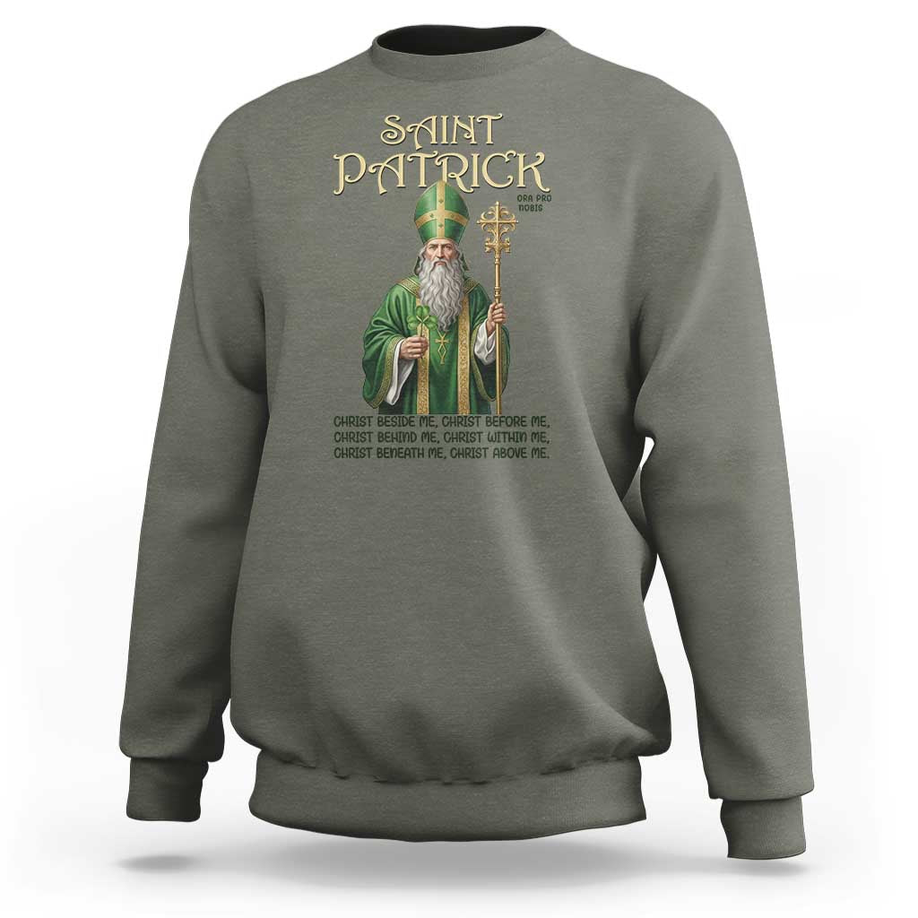 Saint Patrick Ora Pro Nobis Sweatshirt Irish Christian Prayer