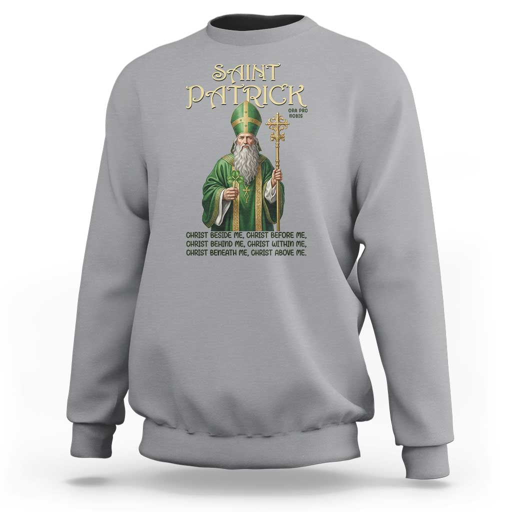 Saint Patrick Ora Pro Nobis Sweatshirt Irish Christian Prayer