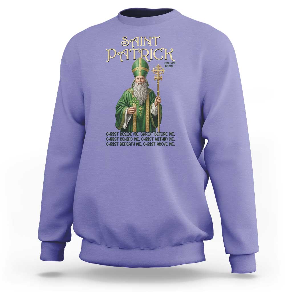 Saint Patrick Ora Pro Nobis Sweatshirt Irish Christian Prayer