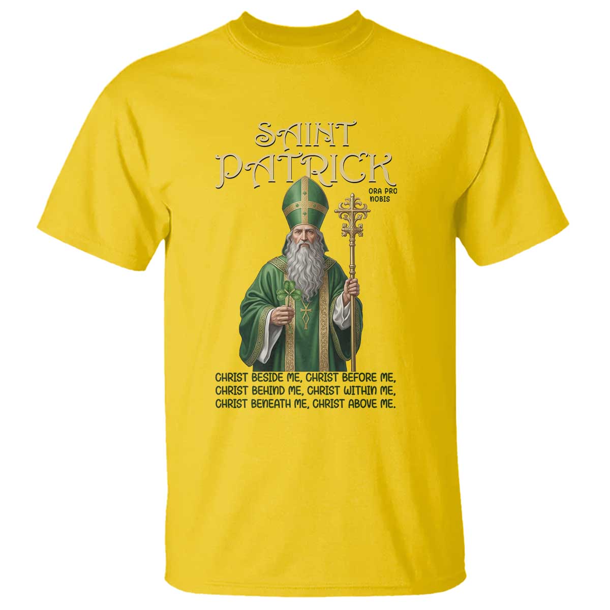 Saint Patrick Ora Pro Nobis T Shirt Irish Christian Prayer