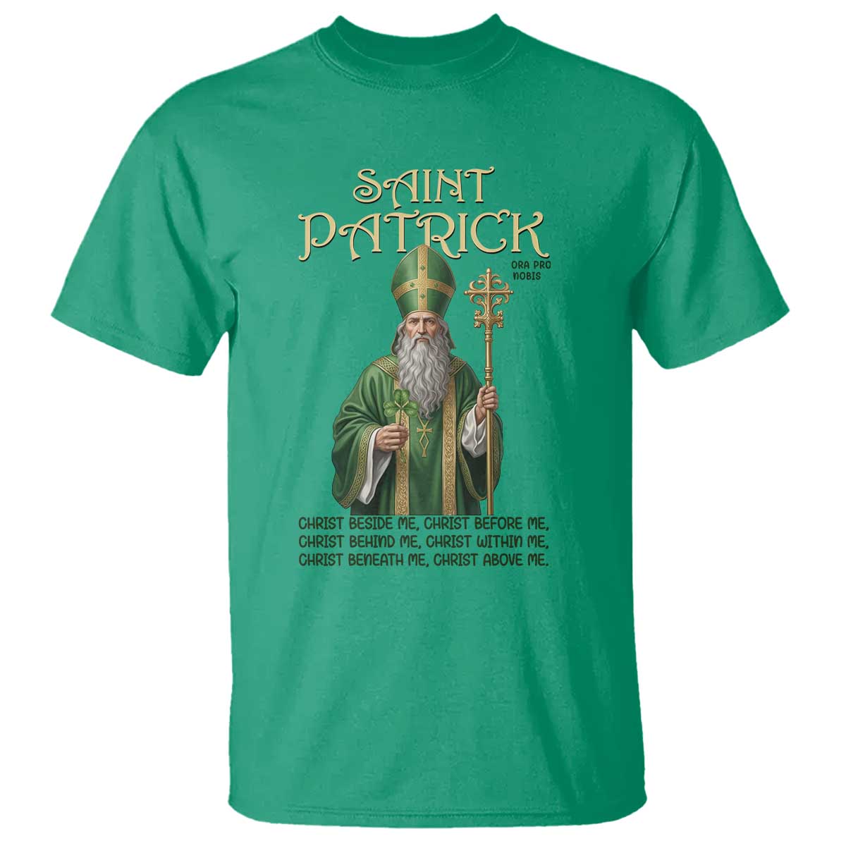 Saint Patrick Ora Pro Nobis T Shirt Irish Christian Prayer