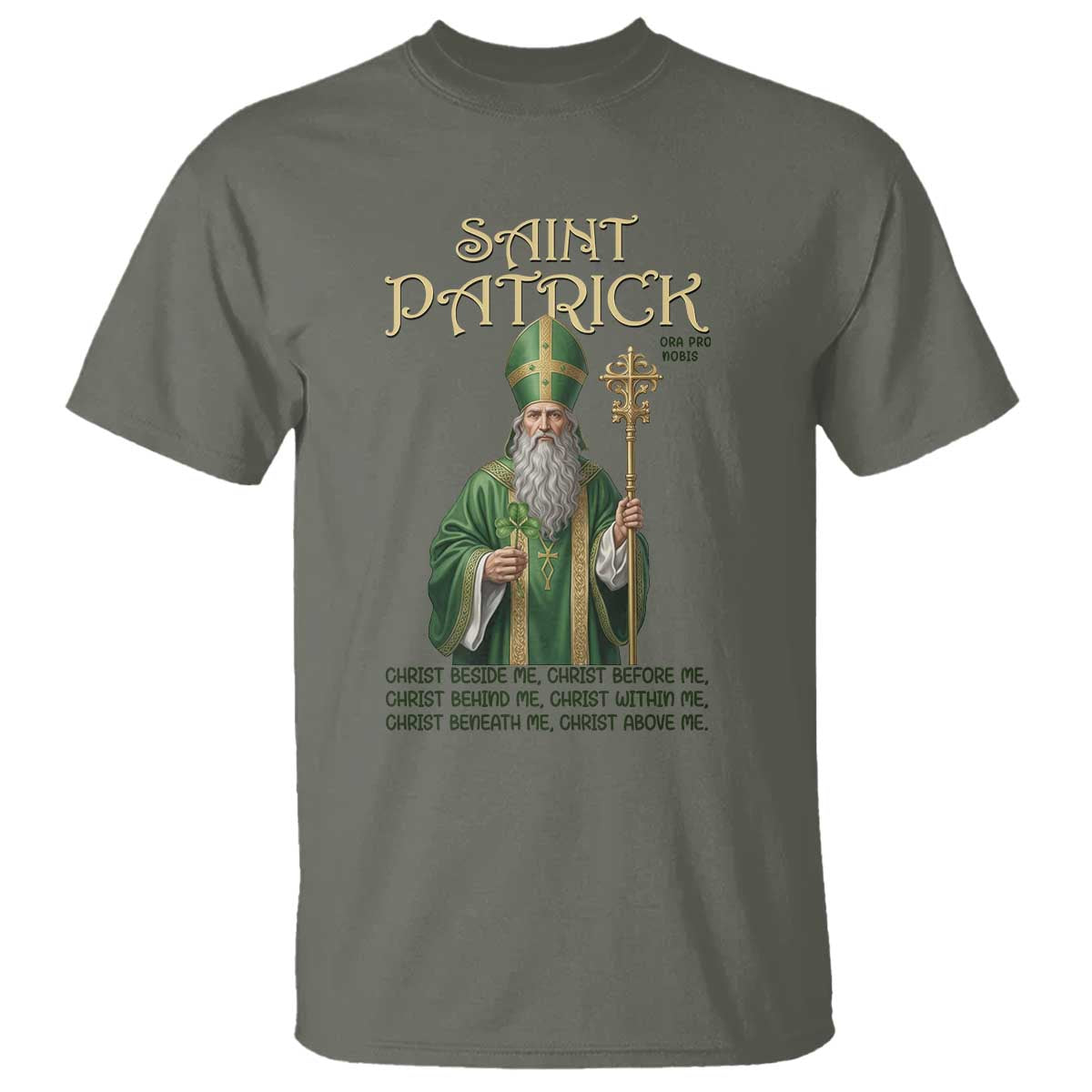 Saint Patrick Ora Pro Nobis T Shirt Irish Christian Prayer