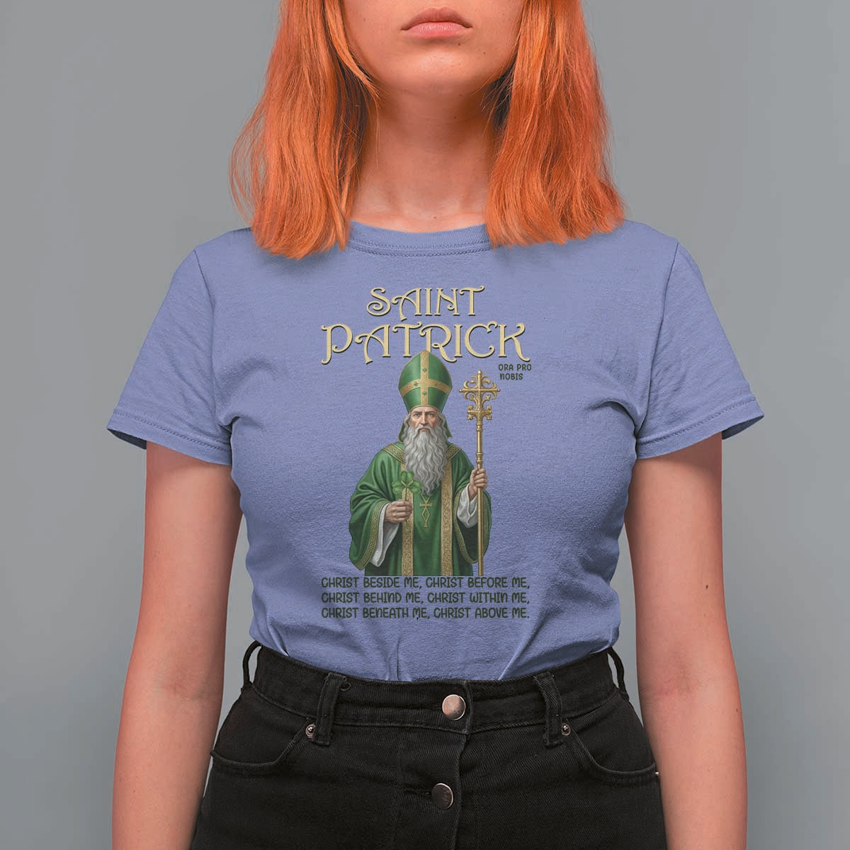 Saint Patrick Ora Pro Nobis T Shirt For Women Irish Christian Prayer