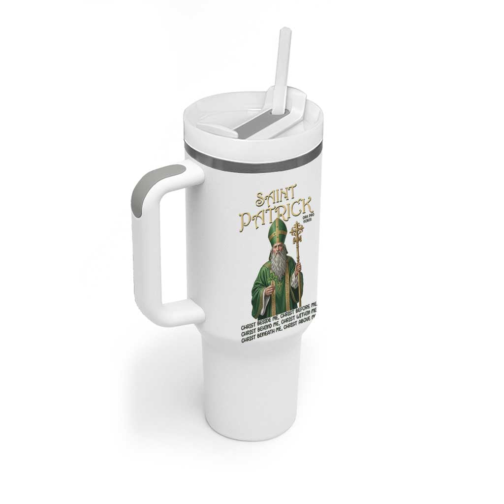 Saint Patrick Ora Pro Nobis Tumbler With Handle Irish Christian Prayer