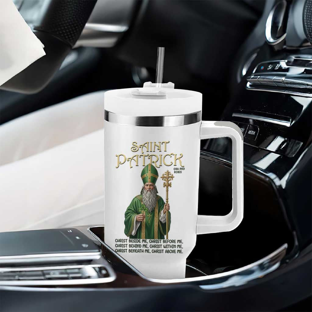 Saint Patrick Ora Pro Nobis Tumbler With Handle Irish Christian Prayer