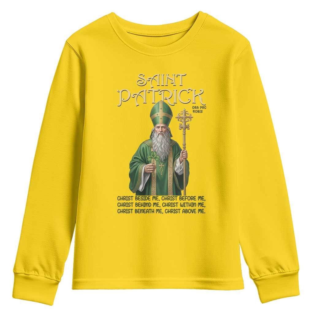 Saint Patrick Ora Pro Nobis Youth Sweatshirt Irish Christian Prayer