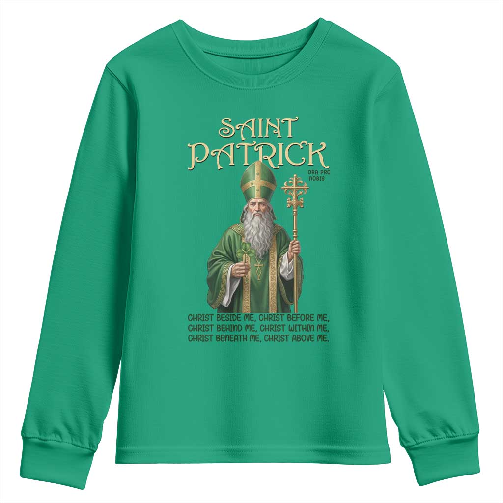 Saint Patrick Ora Pro Nobis Youth Sweatshirt Irish Christian Prayer