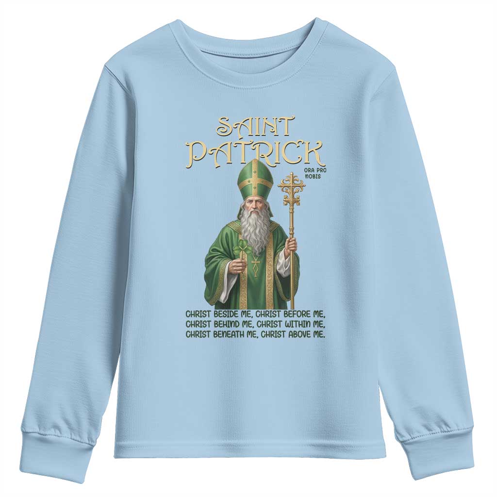 Saint Patrick Ora Pro Nobis Youth Sweatshirt Irish Christian Prayer
