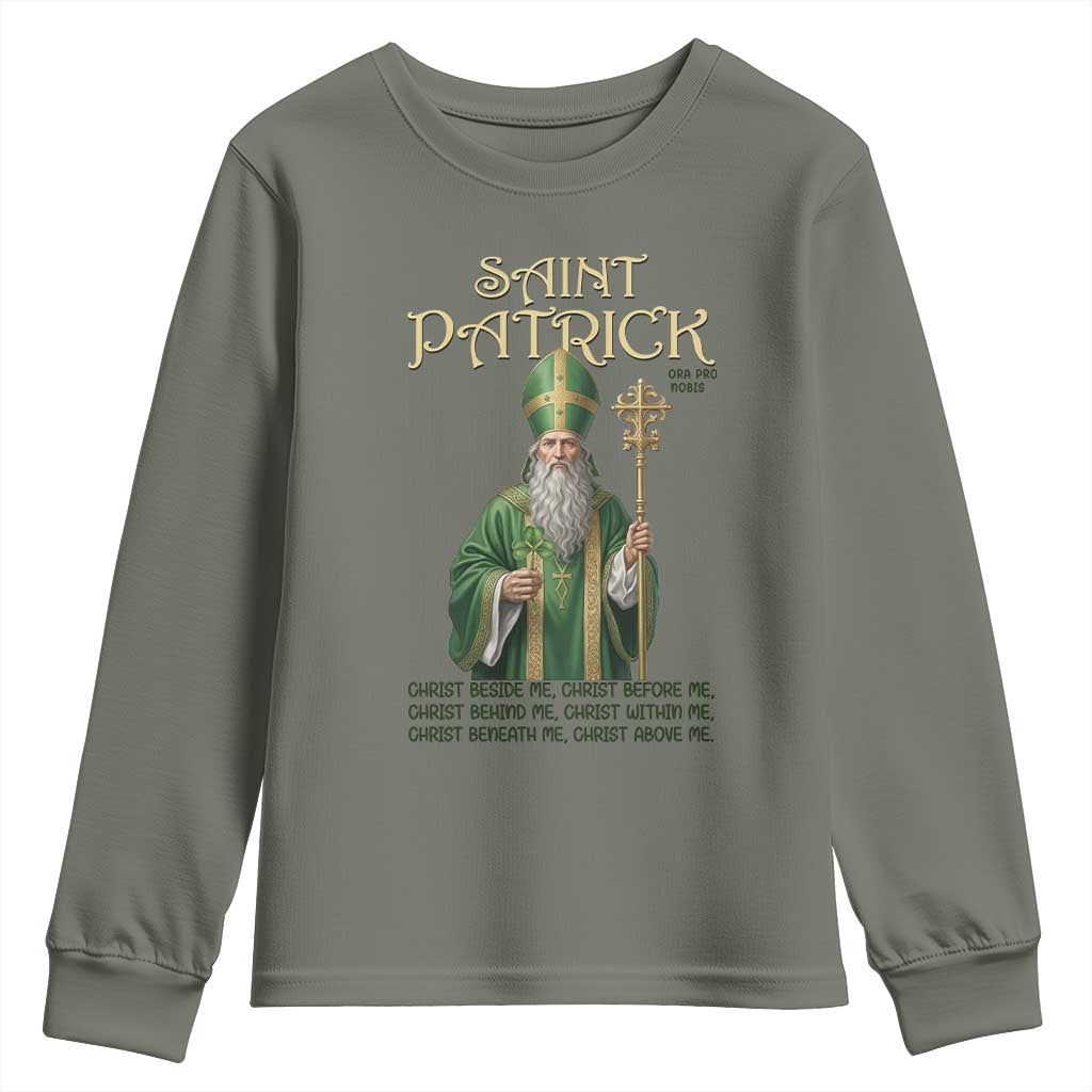 Saint Patrick Ora Pro Nobis Youth Sweatshirt Irish Christian Prayer