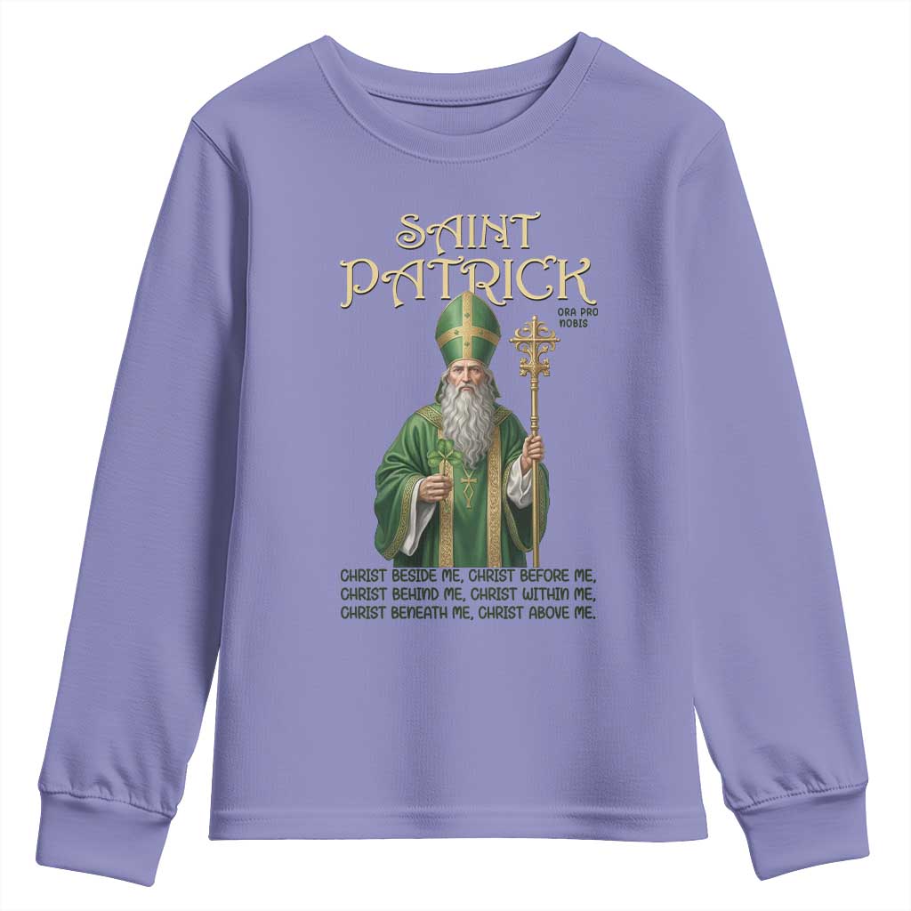 Saint Patrick Ora Pro Nobis Youth Sweatshirt Irish Christian Prayer
