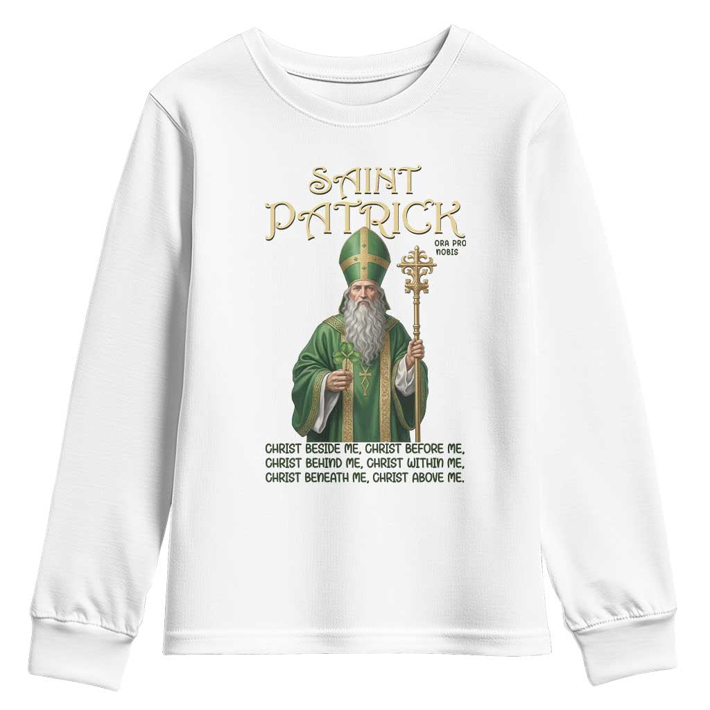 Saint Patrick Ora Pro Nobis Youth Sweatshirt Irish Christian Prayer