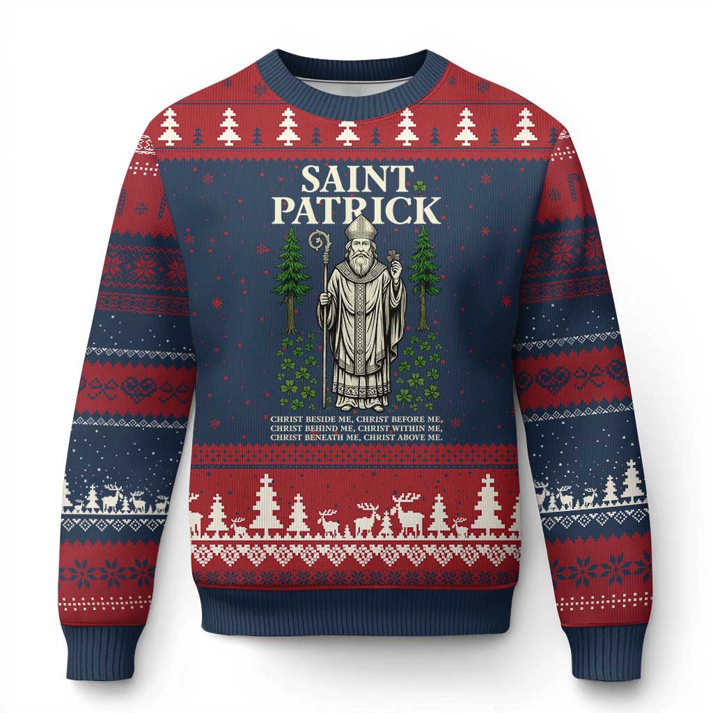 Saint Patrick Breastplate Prayer Ugly Christmas Sweater Irish Christian Gift